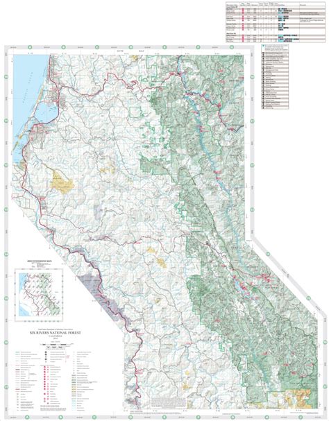 Six Rivers National Forest Visitor Map (South) by US Forest Service R5 ...