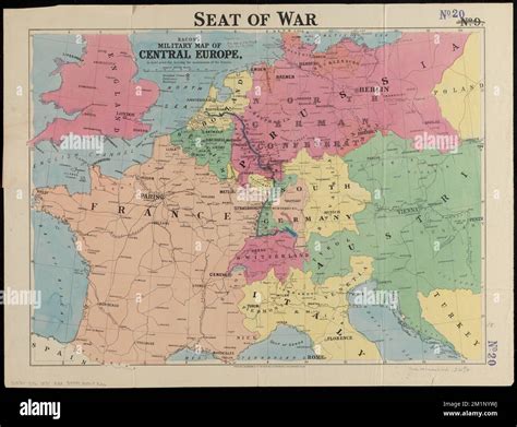 Bacon's military map of Central Europe, in bold print for tracing the ...