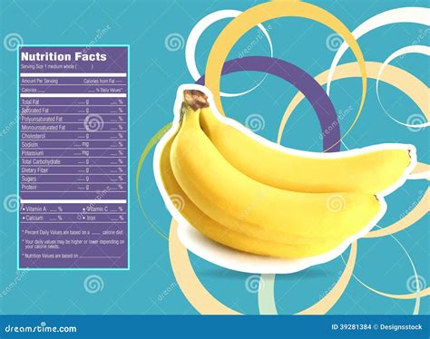 Banana Nutrition Facts Stock Vector - Image: 39281384