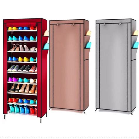 Overseas 9 Layers Shoe Cabinet Canvas Fabric Shoe Organizer Storage ...