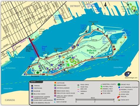 Belle Isle Park Map | Belle isle, Belle isle detroit, Trip