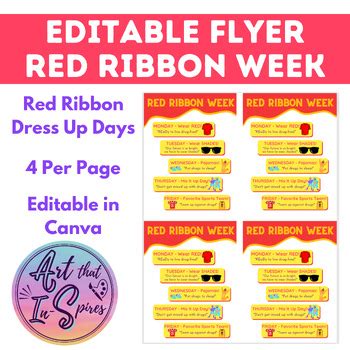 Red Ribbon Week - Dress Up Days by Art that In-Spires | TPT