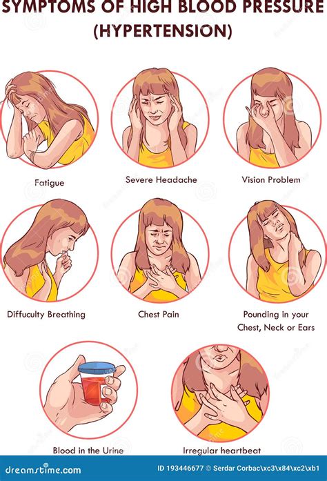 Vector - Symptoms of High Blood Pressure Hypertension Stock Vector ...