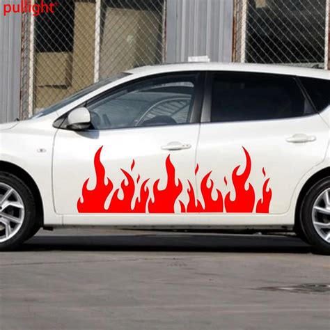 Aliexpress.com : Buy 1 pair Car Hot Fire Flames Door Decals Vinyl Side ...