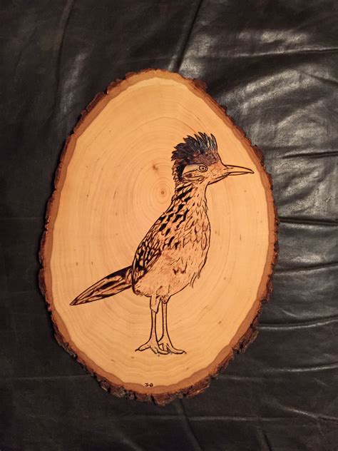 Road Runner | Pyrography art, Wood burning patterns, Wood burning art