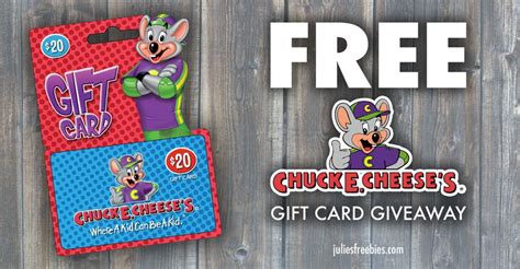 Free Chuck E Cheeses Gift Card Giveaway - Julie's Freebies