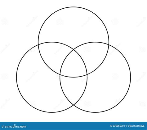 Venn Diagram Chart Vector Template Three Circle Stock Vector ...