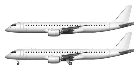 Embraer E195-E2 blank illustration templates – Norebbo