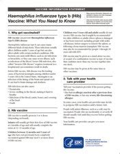 Haemophilus influenzae type b (Hib) VIS Vaccine Information Statement