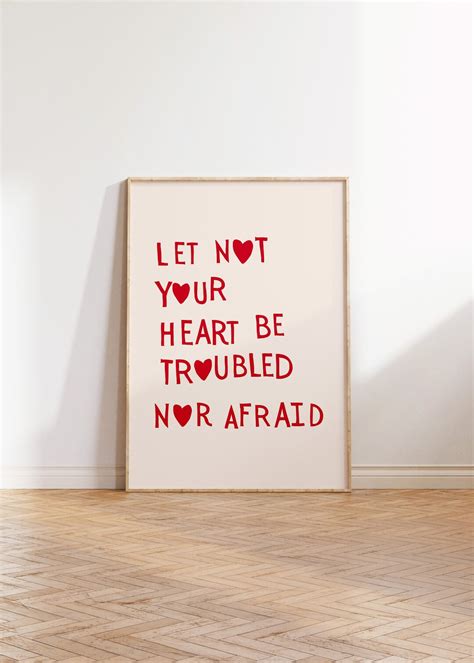 Let Not Your Heart Be Troubled Print Minimalist Christian Wall Art ...