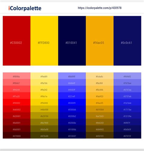 34 Yellow Color Schemes | Curated collection of Color Palettes