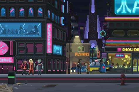 Cyberpunk Pixel Art Wallpaper Gif