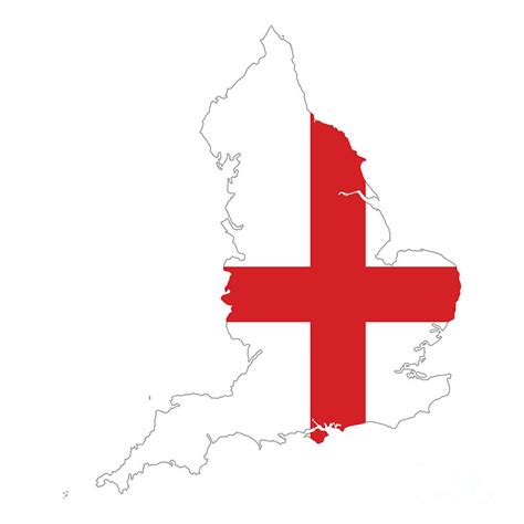 Flag of England in country silhouette Digital Art by Peter Hermes ...