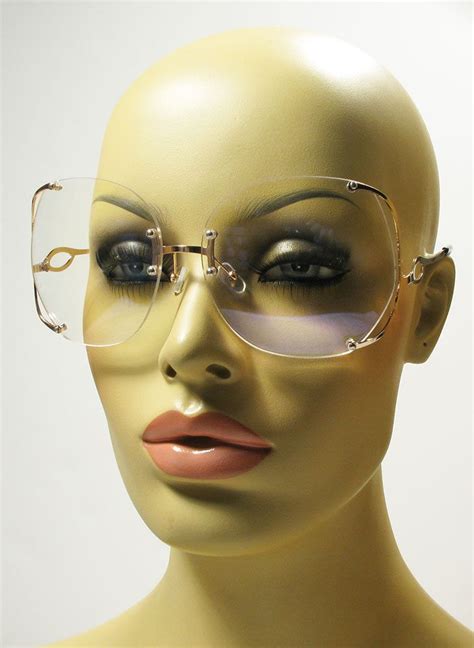 Oversized Round Squared Rimless Vintage Retro Clear Lens Sunglasses ...