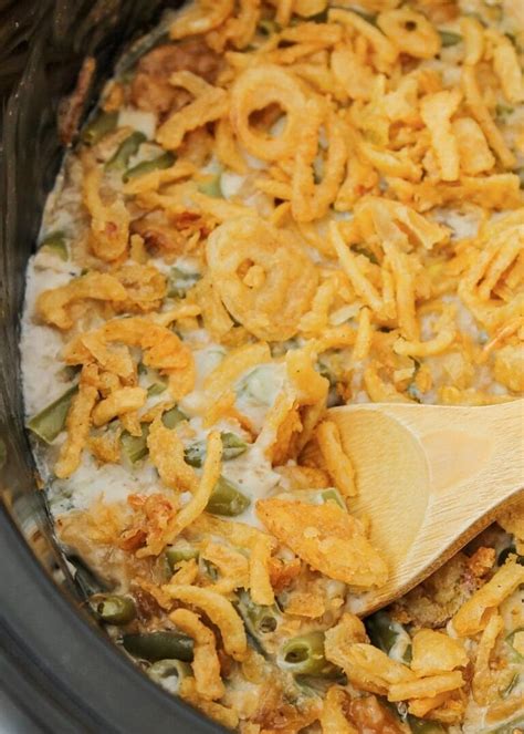 Crockpot Green Bean Casserole {Just like the original!} | Lil' Luna