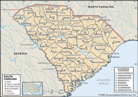 South Carolina Map By County - Retha Charmane