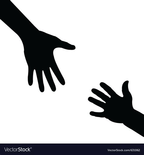 Silhouette hand - helping hand Royalty Free Vector Image