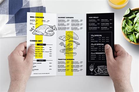 Tri-Fold Food Menu Template for Restaurants in PSD, Ai & Vector ...