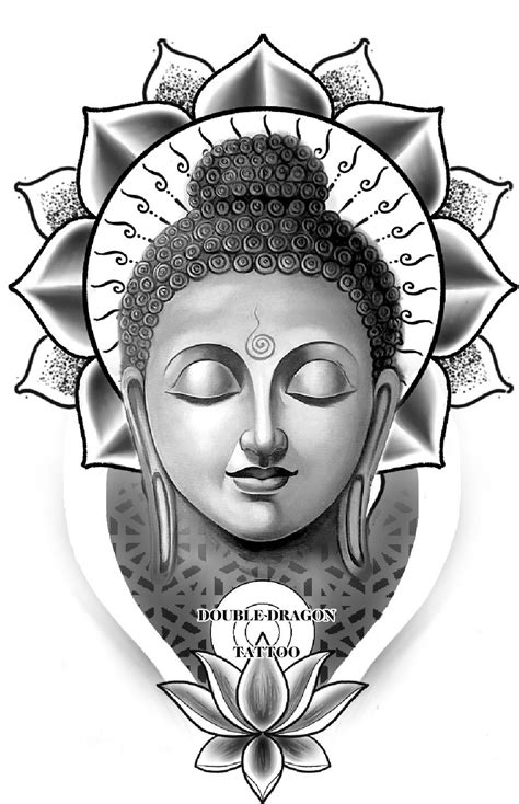 Conceptual Buddha Lotus Tattoo Design