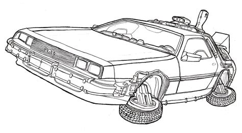 Back To The Future 2 Delorean Drawing