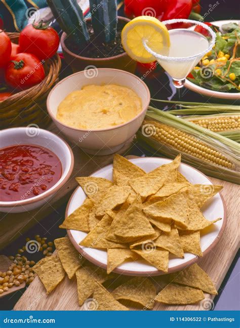 Tex Mex Food. Nachos Tortilla Chips. Stock Photo - Image of cheese ...