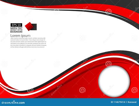 Abstract Red and Black Geometric on White Background with Copy Space, Vector Illustration Stock ...