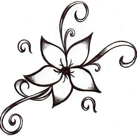 flower_tattoo_by_shizuka_dono-1 | Easy flower drawings, Flower sketches ...