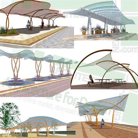 Gazebo, pergola, canopy and shelter, SketchUp 3D models