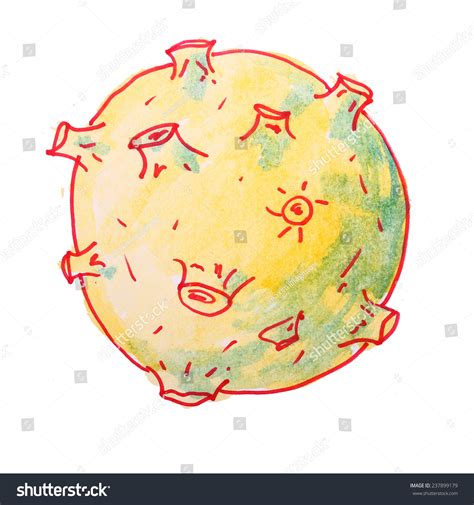 Moon Watercolor Drawing Isolated On White Stock Illustration 237899179 ...