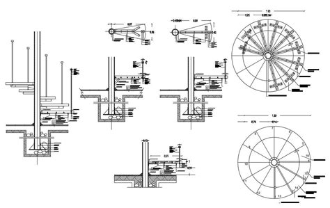 Spiral Staircase Details In DWG File - Cadbull