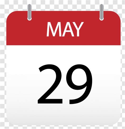 May 29 Public Holiday Symbol - Date Clipart Transparent PNG