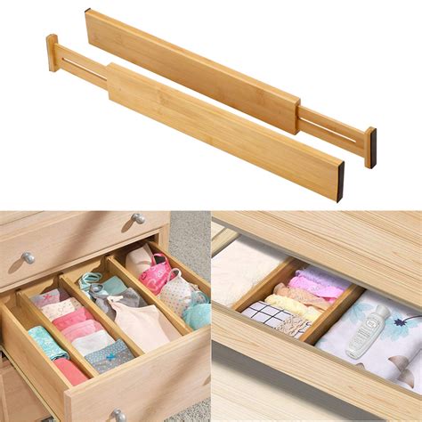 Bamboo Drawer Dividers Kitchen Drawer Organizer Adjustable Expandable ...