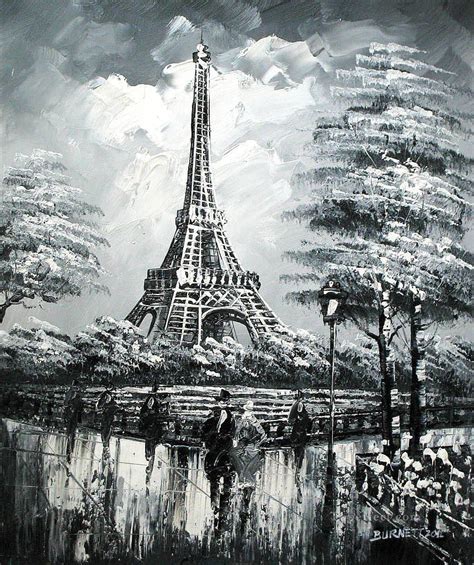 street scenes in Paris 42 black and white Painting in Oil for Sale