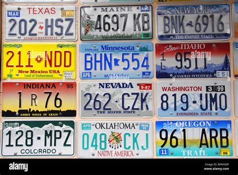 North American car and vehicle number plates Stock Photo - Alamy