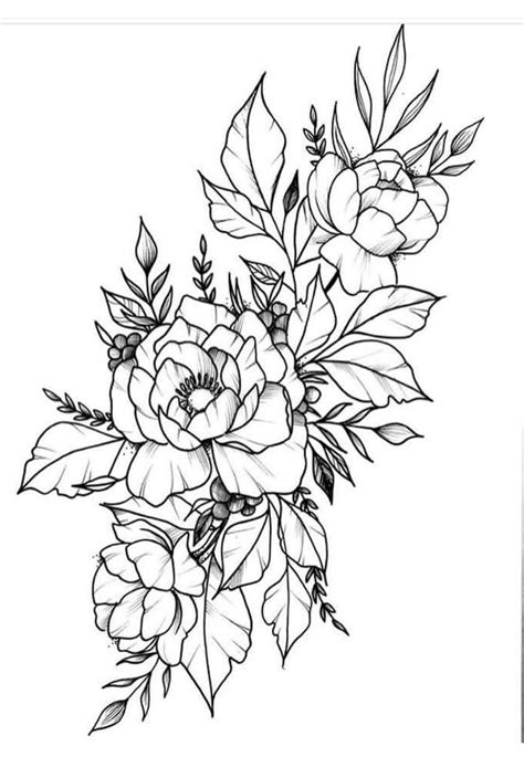 Floral Tattoo Outline