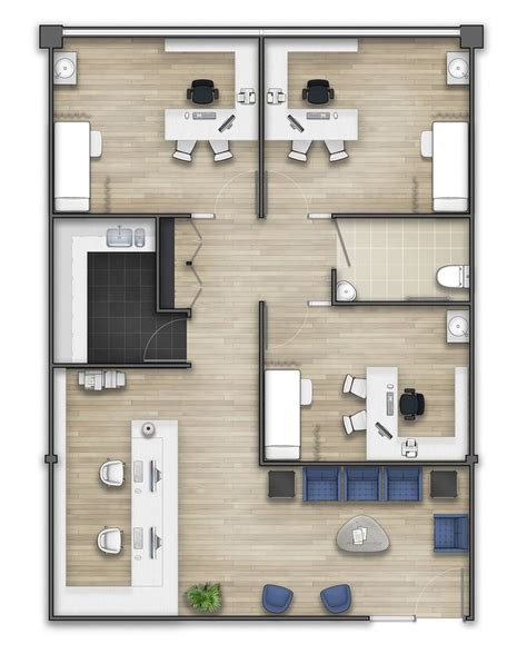 Floor plan rendering on Behance | Office layout plan, Office floor plan ...