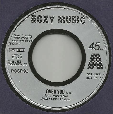 Roxy Music - Over You (1980, Vinyl) | Discogs