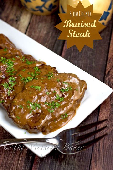 Slow Cooker Braised Steak - The Midnight Baker