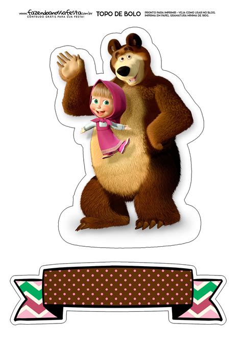 Masha And The Bear Cake Topper Printable