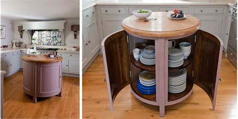 Small, Circular, Movable Kitchen Island/Table