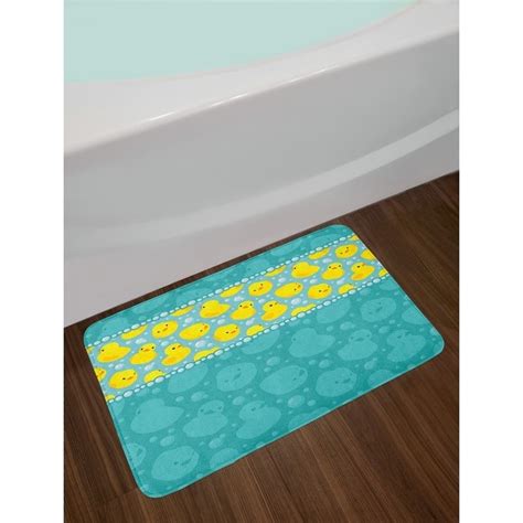 Ambesonne Rubber Duck Bath Mat Plush Bathroom Decor Mat with Non Slip ...