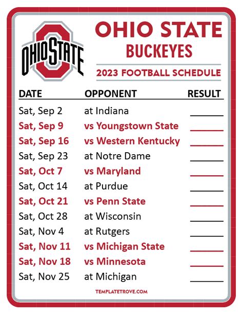 Ohio State University Football: Full Schedule for the 2024 Season ...