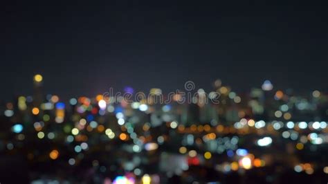 Bokeh Background of Skyscraper Buildings in City with Lights, Blurry ...