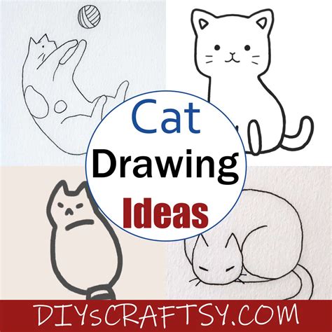 25 Cat Drawing Ideas Step By Step - DIYsCraftsy