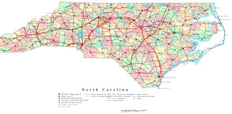 Road Map Of North Carolina - Maping Resources