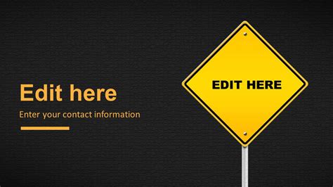 Caution Road Sign PowerPoint Template - SlideModel