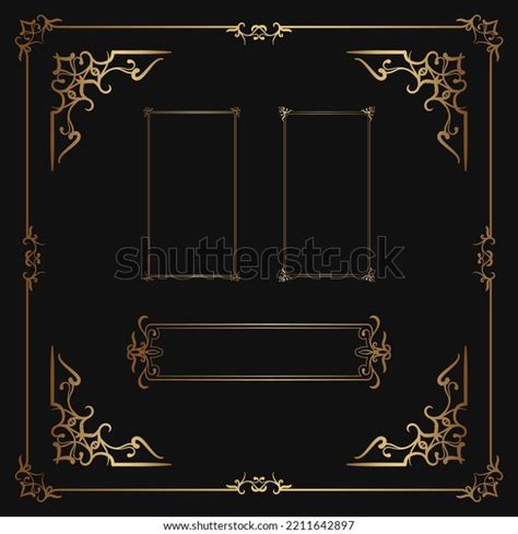 Vintage Frames Corners Retro Borders Stock Vector (Royalty Free ...