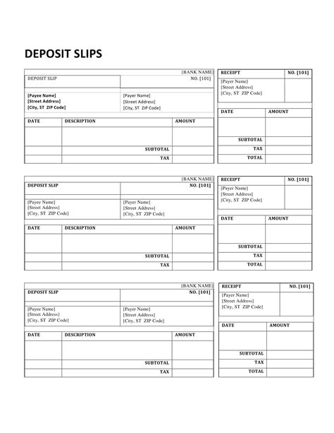 Free Printable Bank Deposit Slip Examples [Filled Out] +PDF