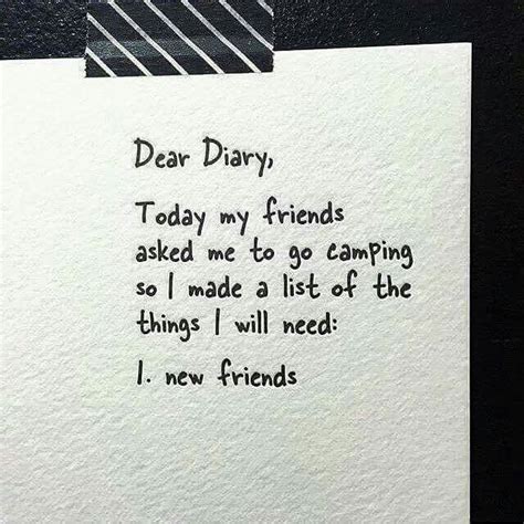 Dear diary | Camping quotes funny, Dear diary, Friends funny