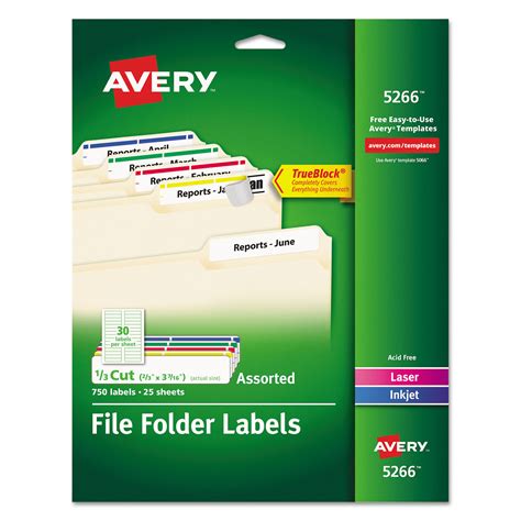 Avery 06466 Removable File Folder Labels with Sure Feed Technology, 0. ...